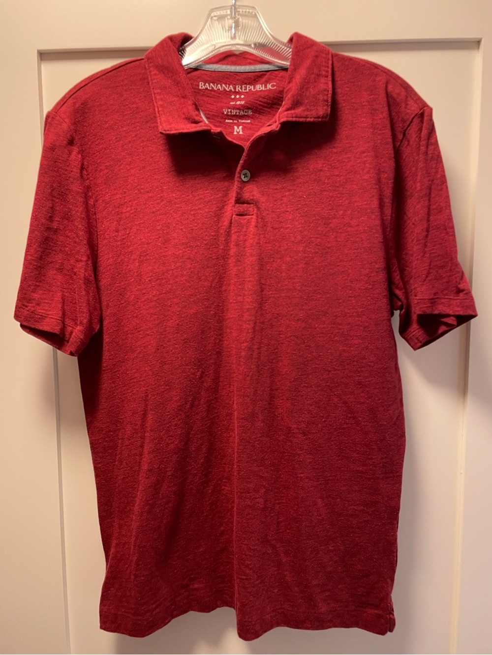 Banana Republic Heathered Red Men's Polo